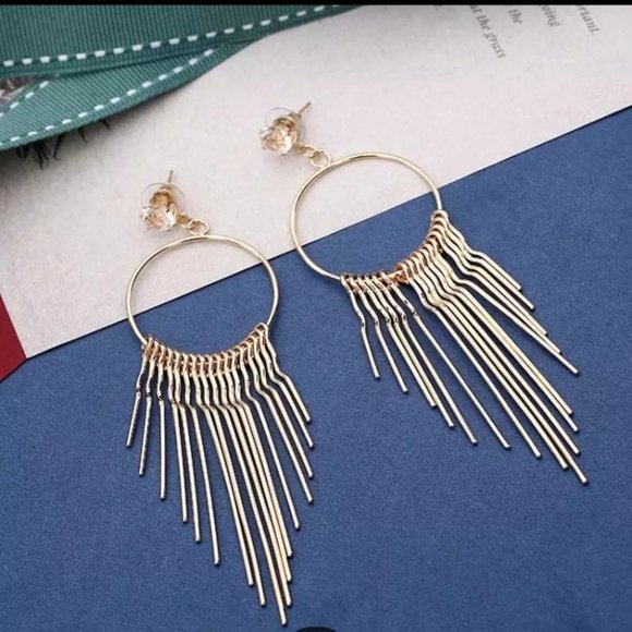 3/$30 Boho Fringe Hoop Earring Set - Picture 1 of 1